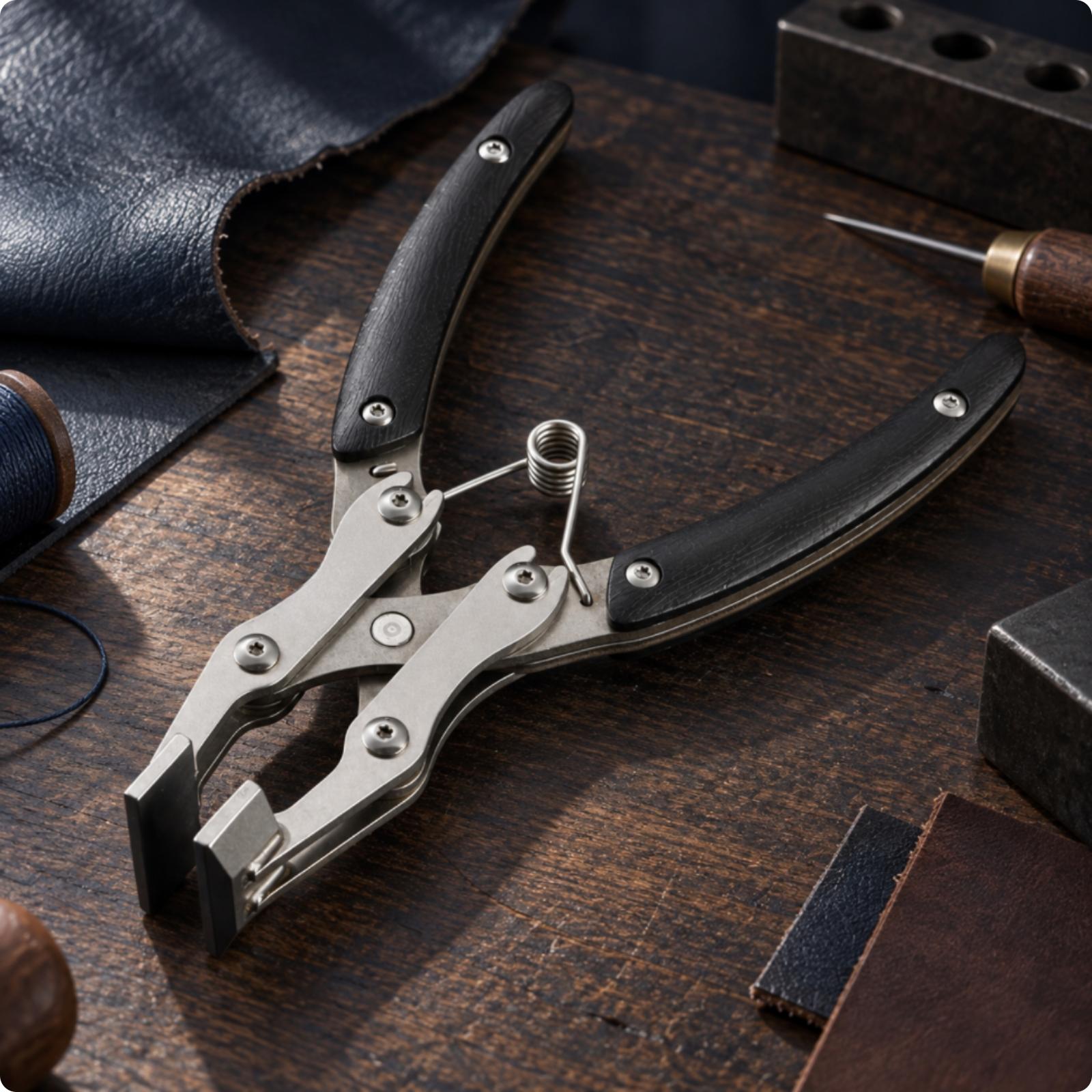 스테인리스 스틸 소재의 가죽 공예용 플라이어, 가장자리 - Leatherwork Hand Press 리뷰 및 가격