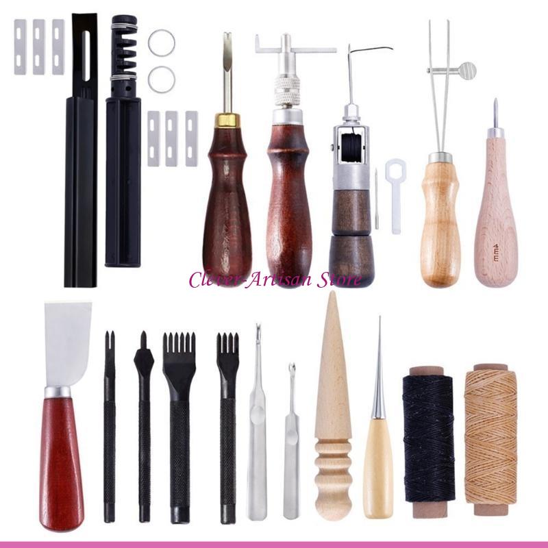 E06B 가죽 공예 손 도구 키트 가죽 손 바느질 바느 - Groover Stitching Tool 리뷰 및 가격