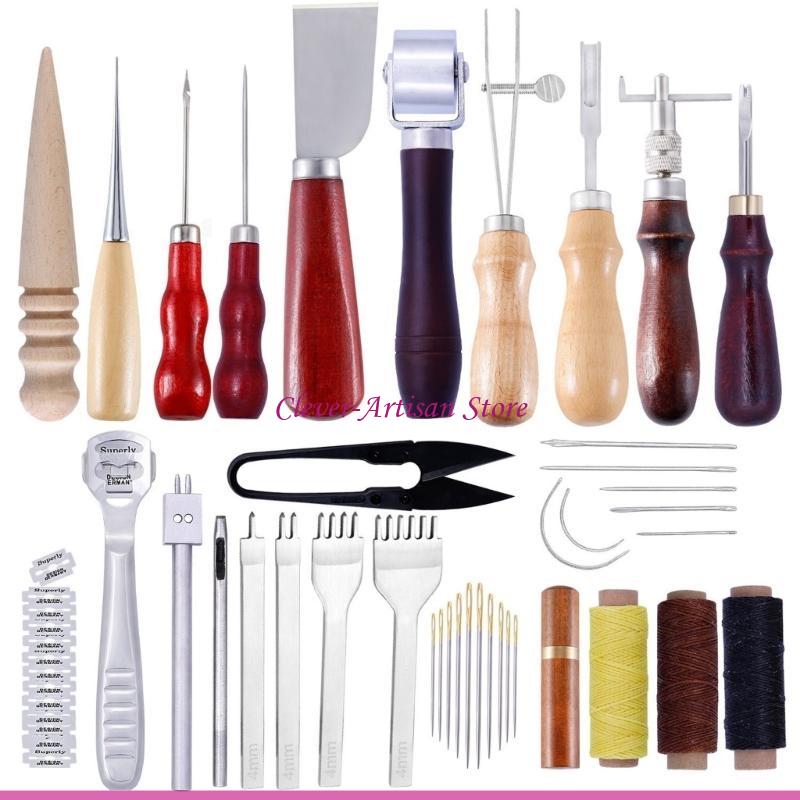 E06B 가죽 공예 손 도구 키트 가죽 손 바느질 바느 - Groover Stitching Tool 리뷰 및 가격