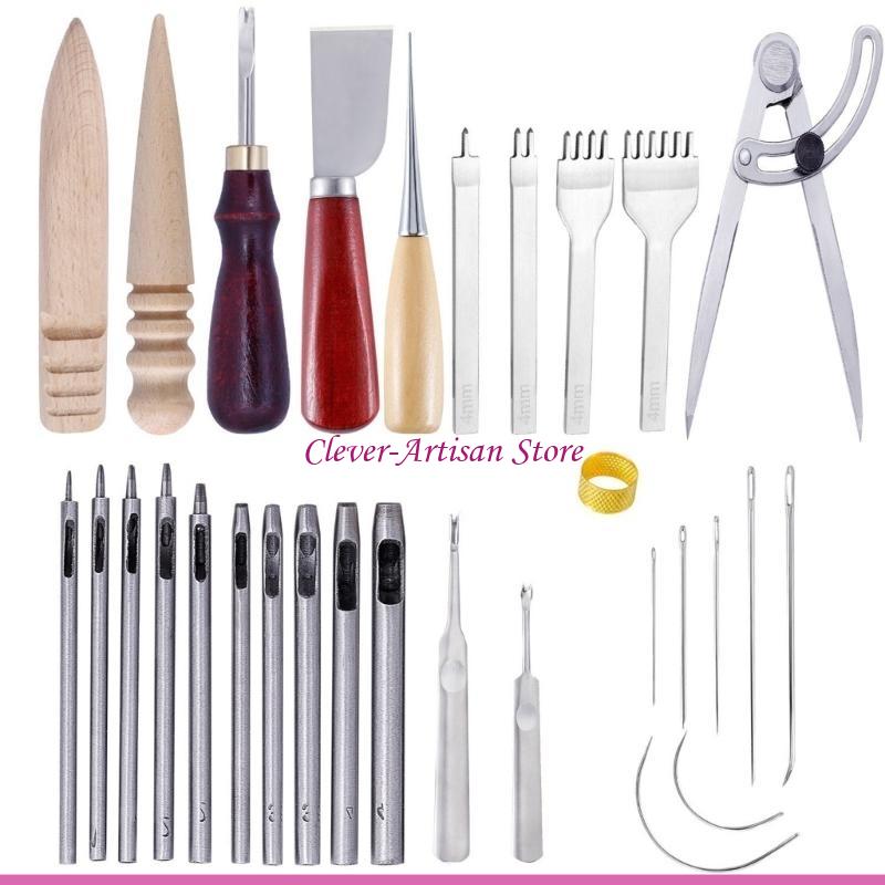 E06B 가죽 공예 손 도구 키트 가죽 손 바느질 바느 - Groover Stitching Tool 리뷰 및 가격