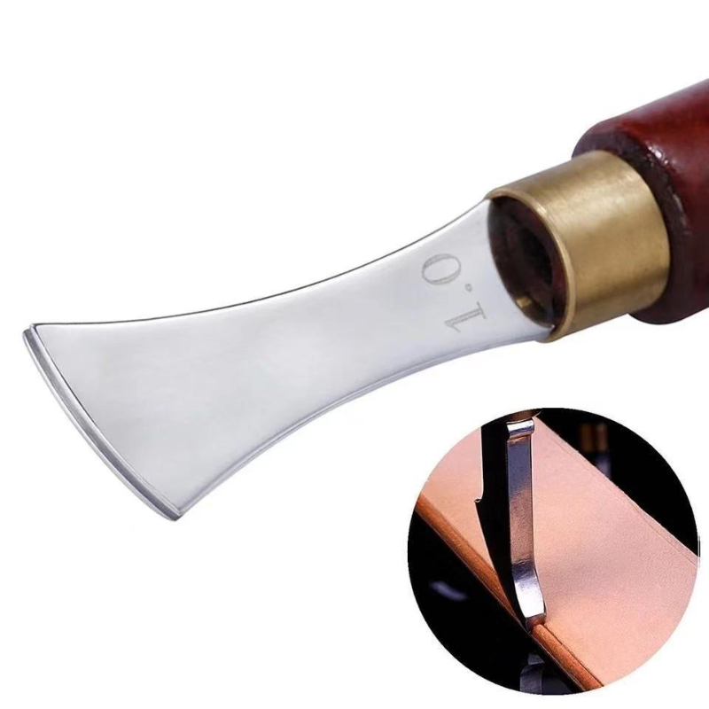 빨간색 나무 손잡이 가죽 가장자리 주름잡이 팬 모양 그 - Groover Stitching Tool 리뷰 및 가격