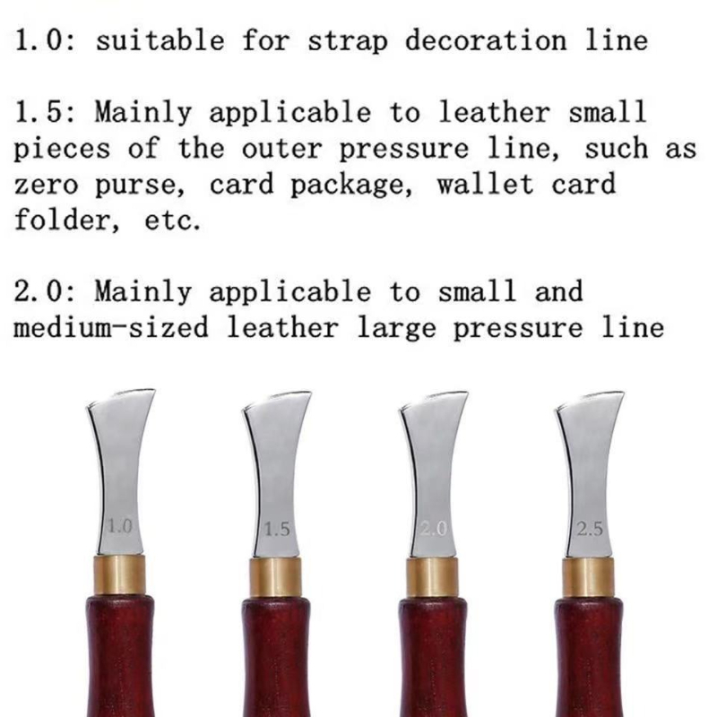 빨간색 나무 손잡이 가죽 가장자리 주름잡이 팬 모양 그 - Groover Stitching Tool 리뷰 및 가격